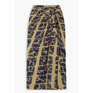 Ulla Johnson handmade Ember wrap effect tie dyed midi skirt sage green size 2